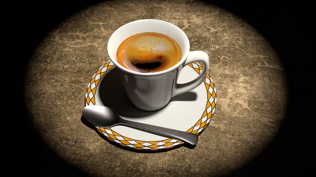 coffee, coffee cup, cup, still life, 3d, blender