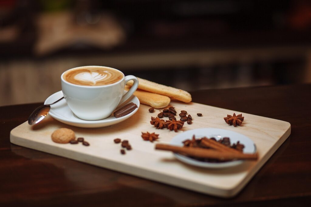 coffee, drink, hot, cup, cappuccino, coffee cup, saucer, caffeine, food